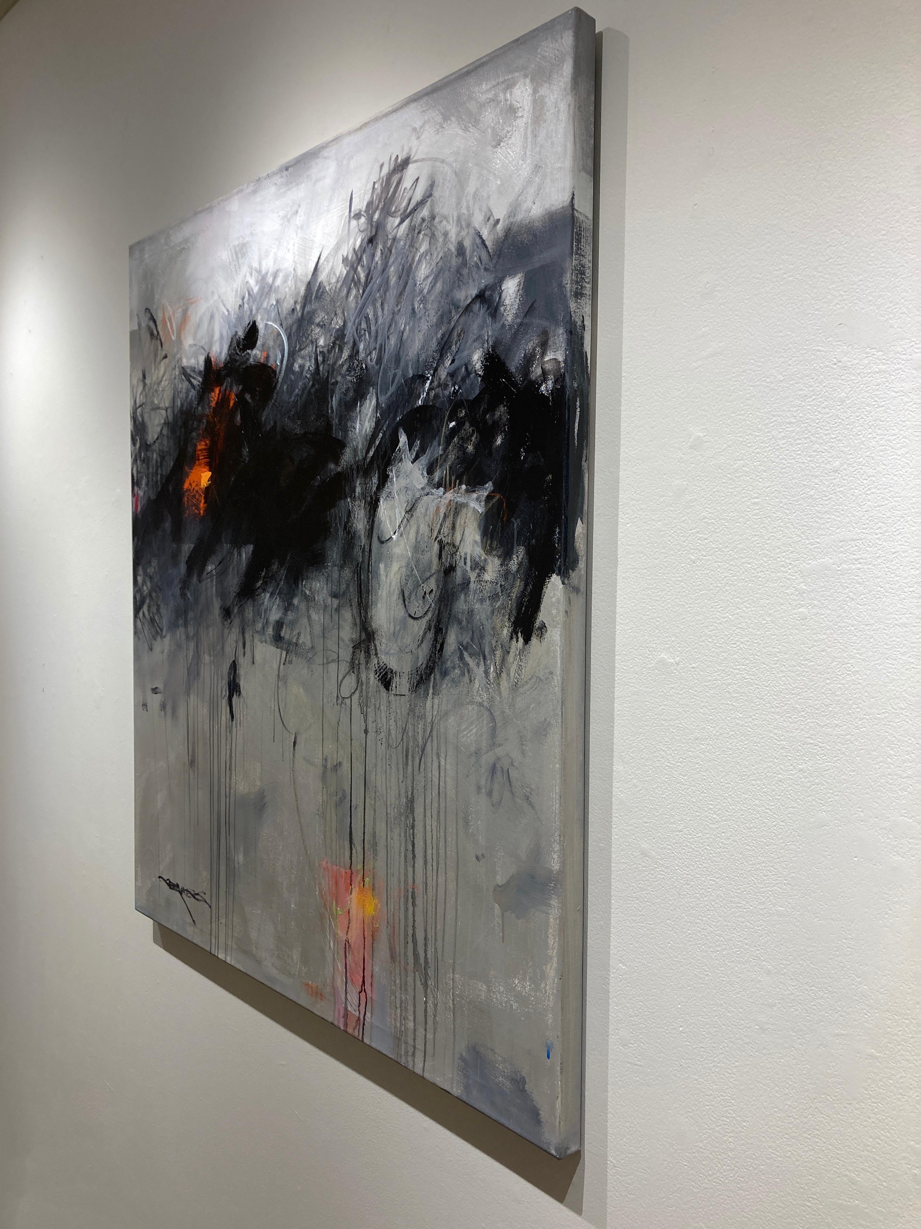 This dark abstract painting, 
