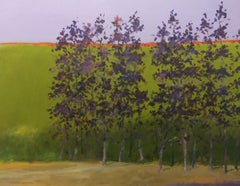 C.E. Ross, « Purple Glow », peinture à l'huile contemporaine de paysage forestier coloré 