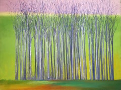 C.E. Ross "Purple Trees", Buntes Contemporary Landschaftsgemälde auf Leinwand