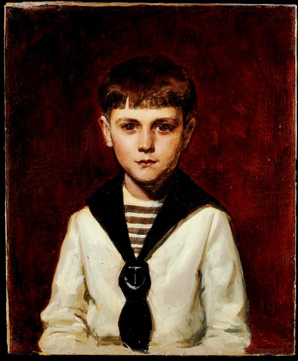 Portrait of Willy - Original Oil on Canvas by Carolus-Duran - 1870 ca. - Painting by Charles-Emile-August Carolus-Duran