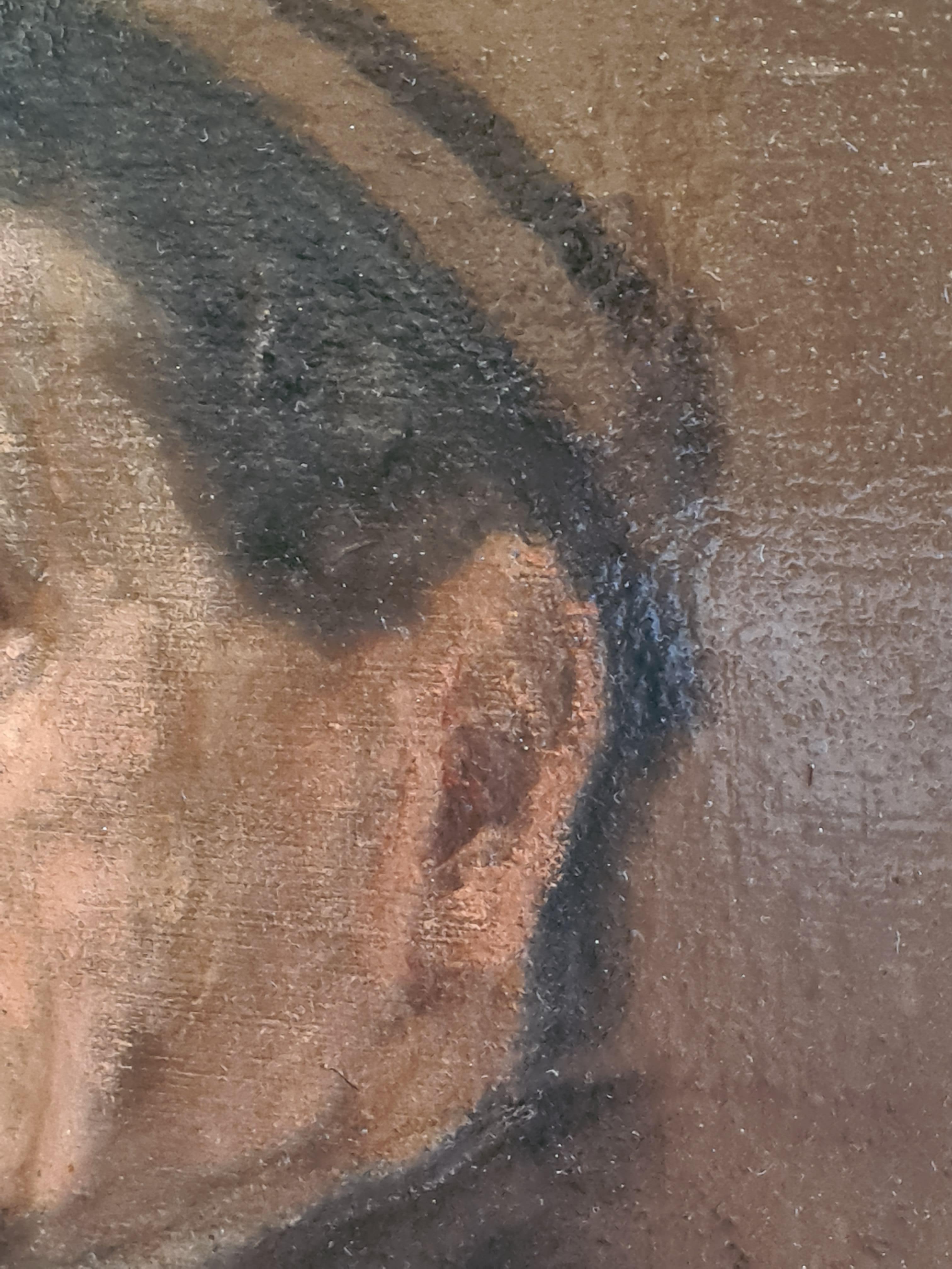 Huile du 19e siècle, Étude pour un portrait d'Emile Baron en vente 10