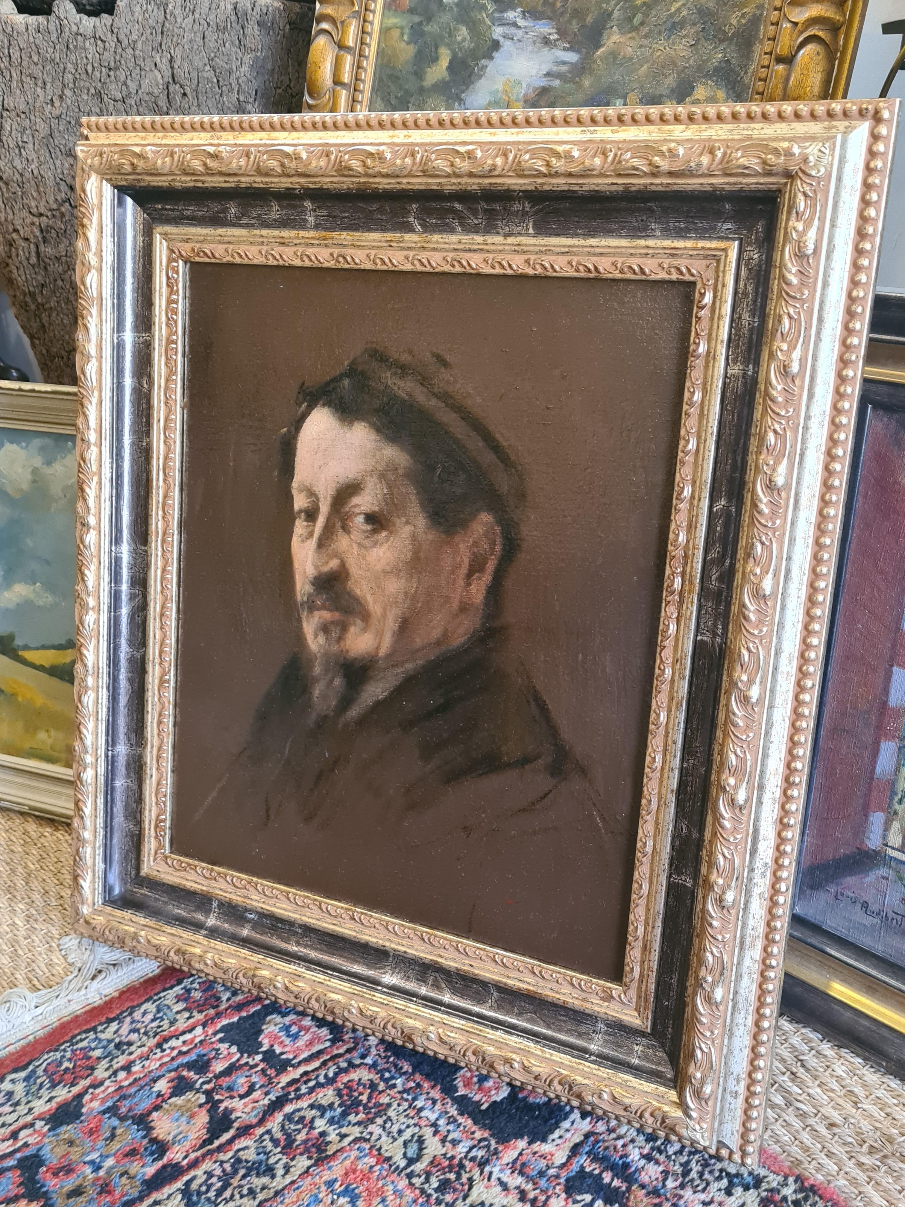 Huile du 19e siècle, Étude pour un portrait d'Emile Baron en vente 1