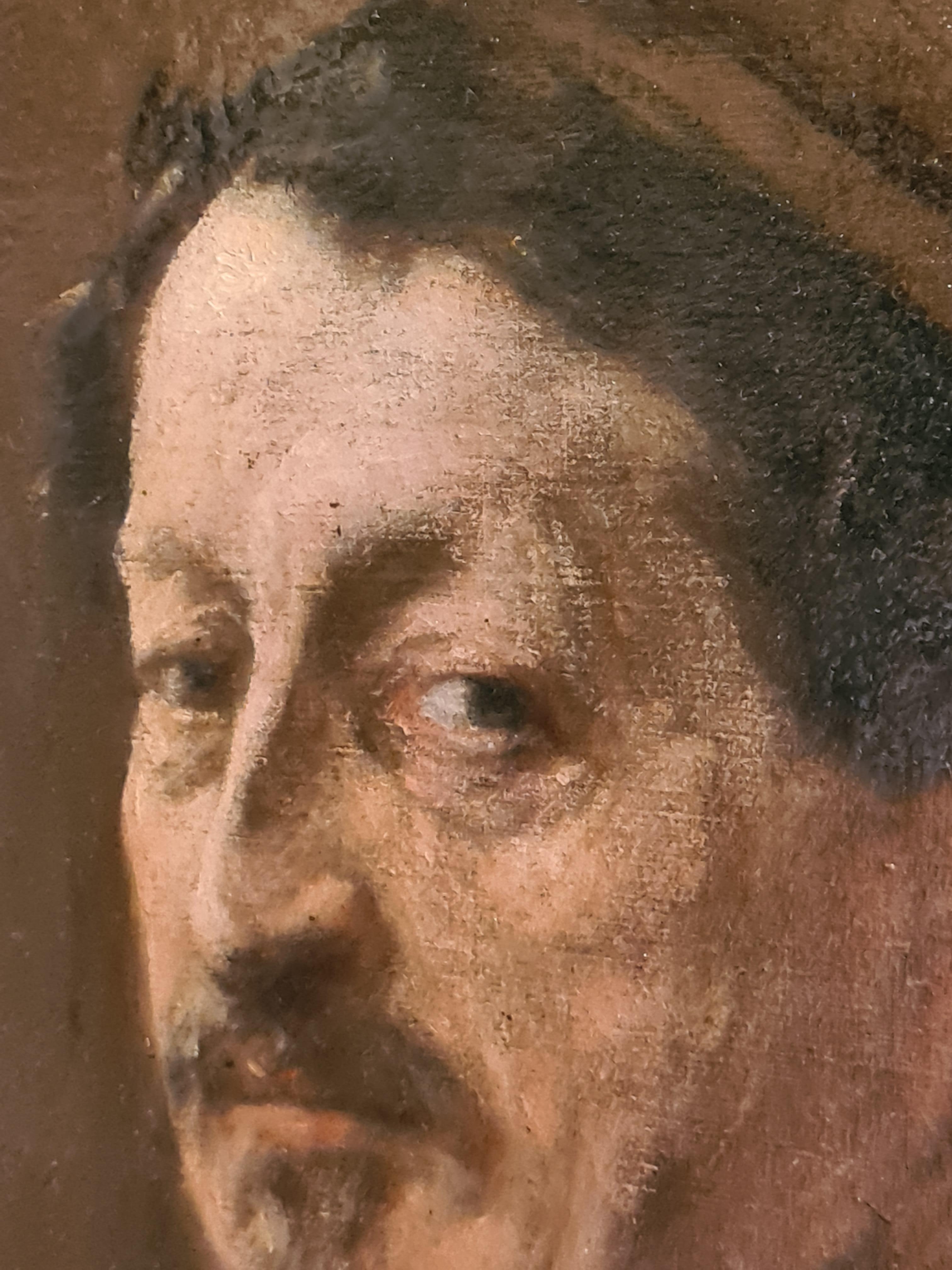Huile du 19e siècle, Étude pour un portrait d'Emile Baron en vente 2