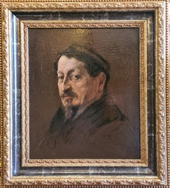 Huile du 19e siècle, Étude pour un portrait d'Emile Baron