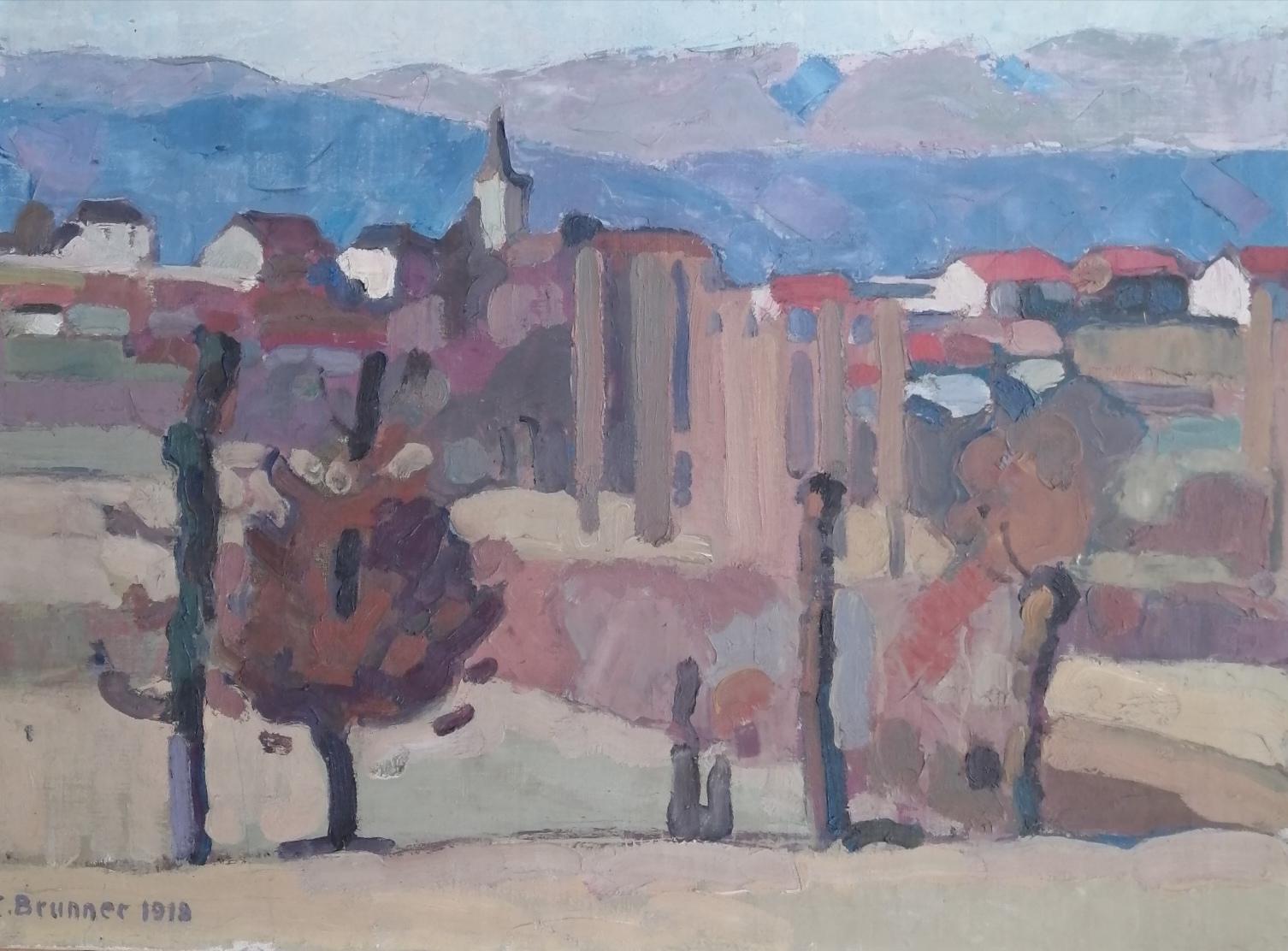 Charles Emile Brunner Landscape Painting - Geneva countryside