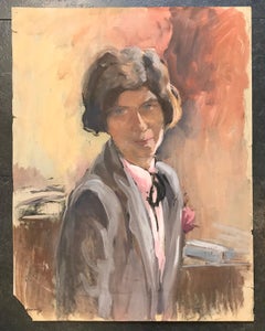 "Maggy" de Emile Hornung - Aguada sobre papel 68x49 cm
