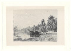 Bords d'une rivière avec deux bateaux (sponde del fiume con due barche)