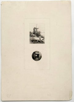 Little Mill at Montmartre; Below the Door (two prints)