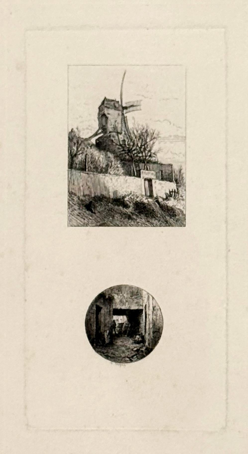 Little Mill at Montmartre; Below the Door (two prints)