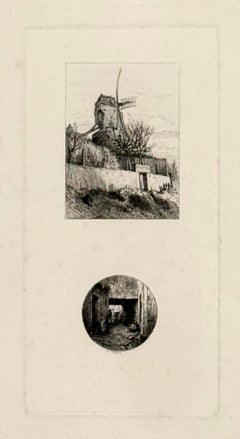 Little Mill at Montmartre; Below the Door (two prints)