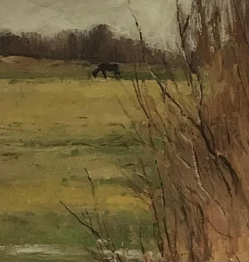 Horse in the field von Hornung - Öl auf Leinwand 50x66 cm (Braun), Landscape Painting, von Charles Emile Moïse Hornung 