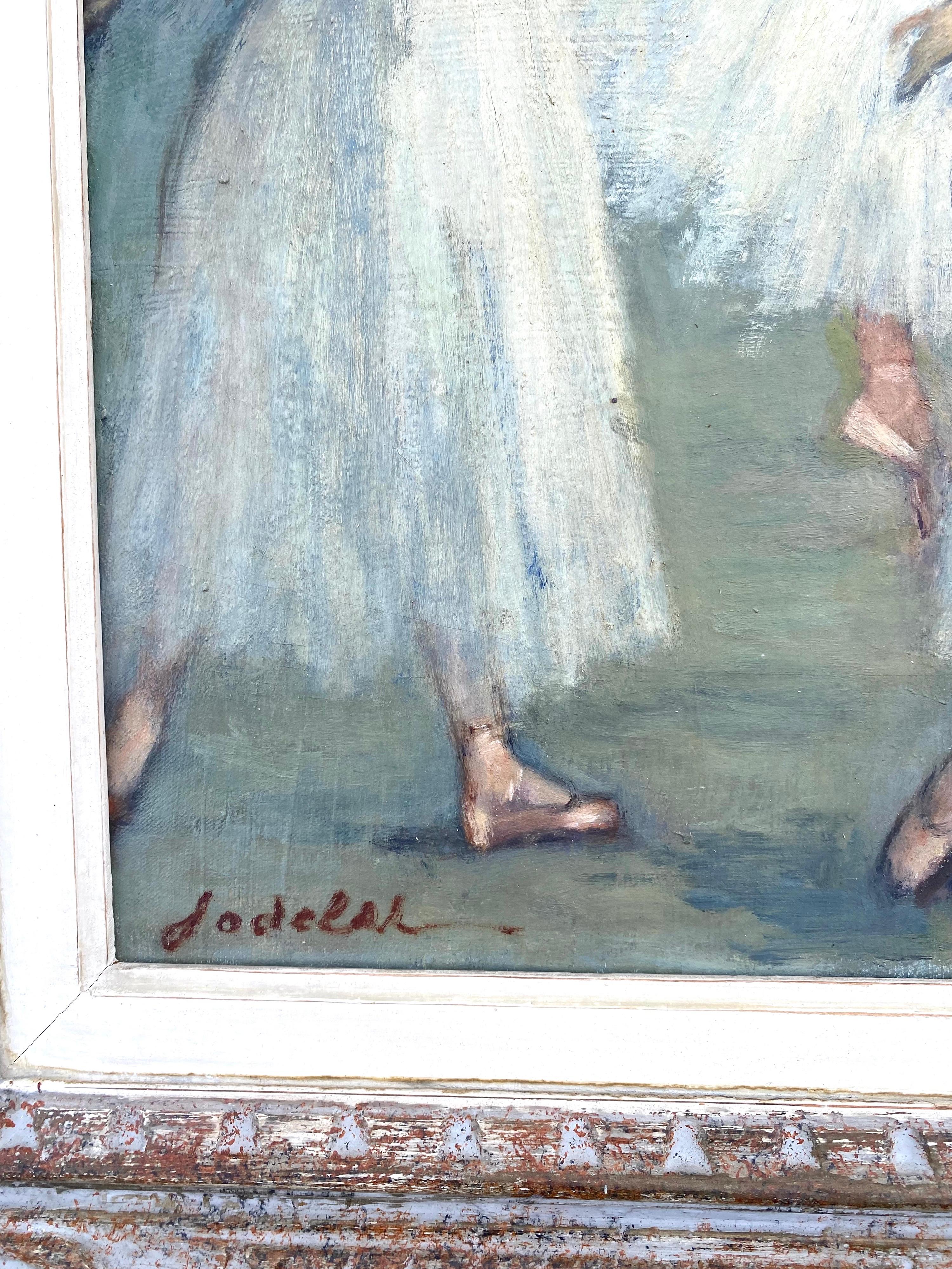 French 19th century style impressionist painting - Ballet - Dance Dancers Degas 1
