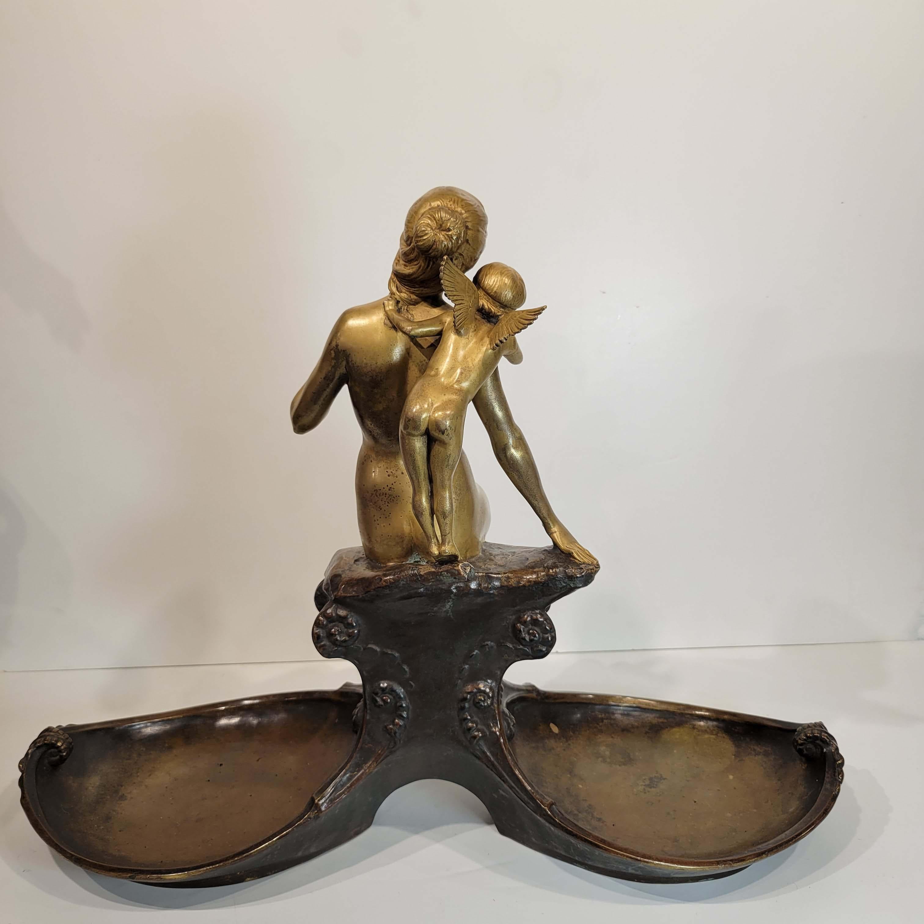 Cast Charles Eugène Thienot, Art Nouveau Bronze Sculpture 19/20C