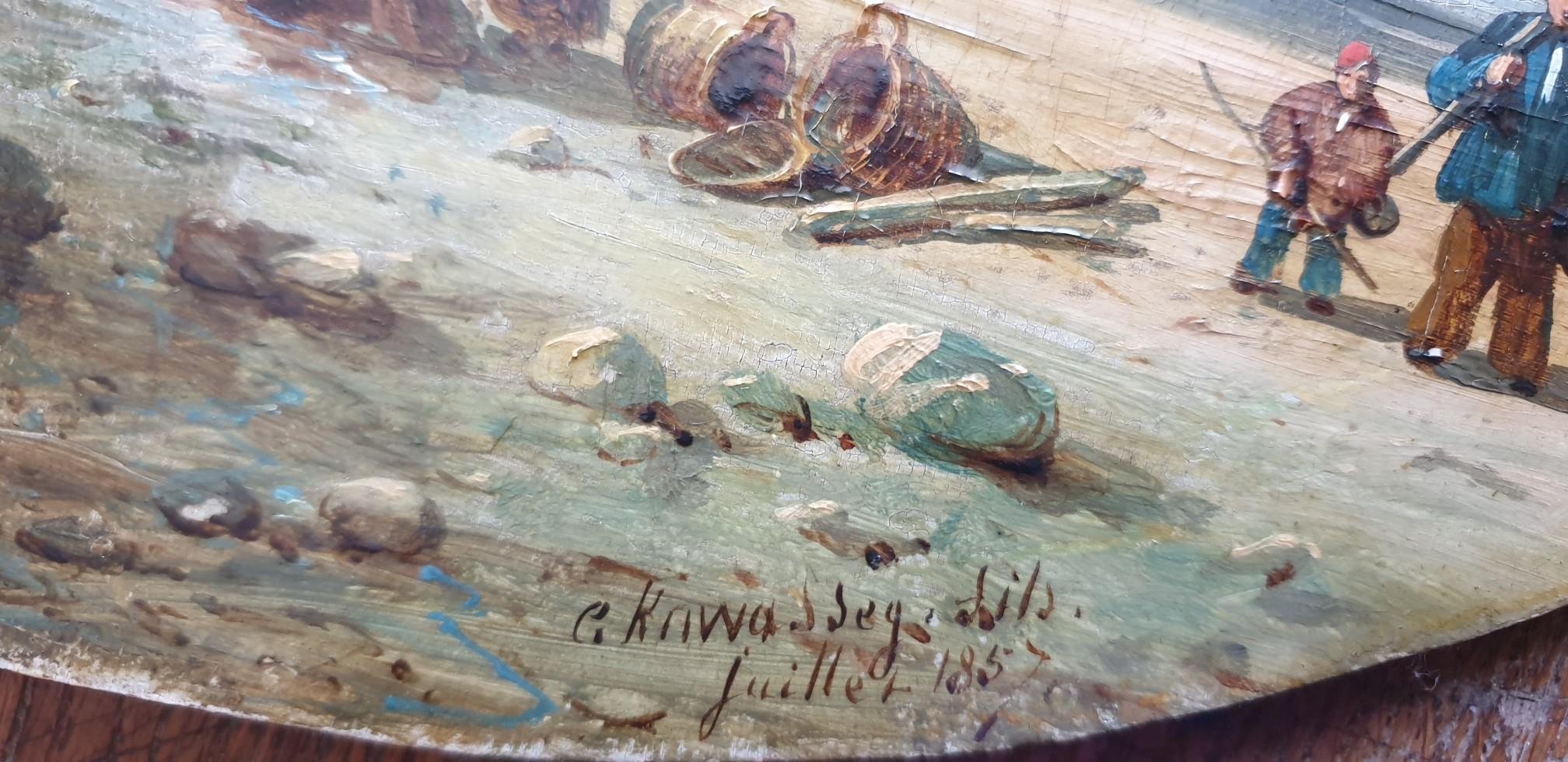 Charles Euphrasie KUWASSEG
Draveil (Essonne), 1833 - Paris, 1904
Öl auf Holzplatte
Signiert und datiert unten rechts 