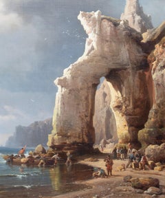 Smugglers On The Beach Landing, dated 1871