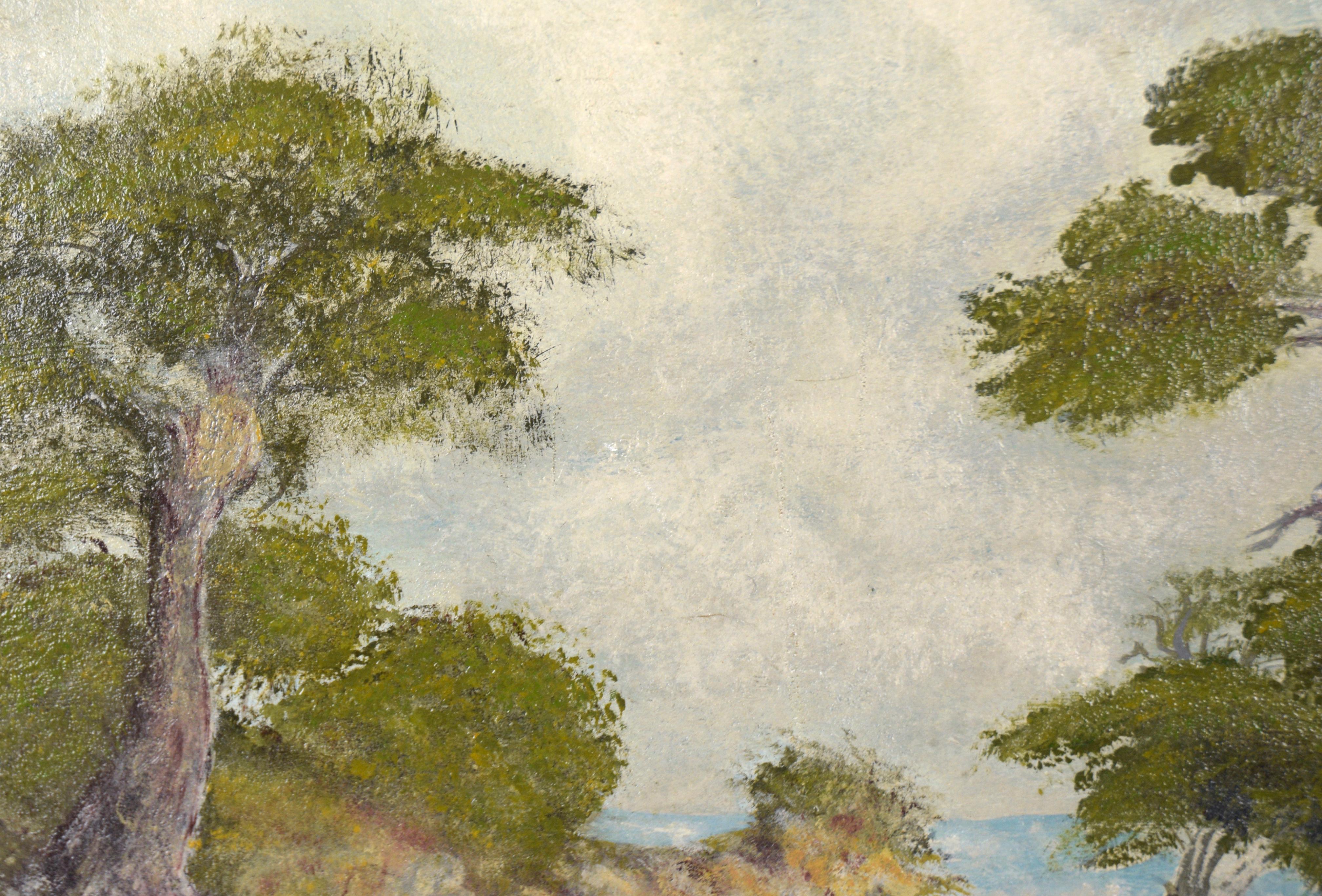 Acantilados y cipreses en Pt. Lobos, California - Paisaje marino Charles F. Cummins 1929 en venta 3