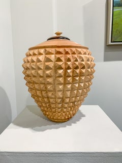 African Honey Pot- Ambrosia Maple & Cocobolo Wood, Hand Carved with Lid