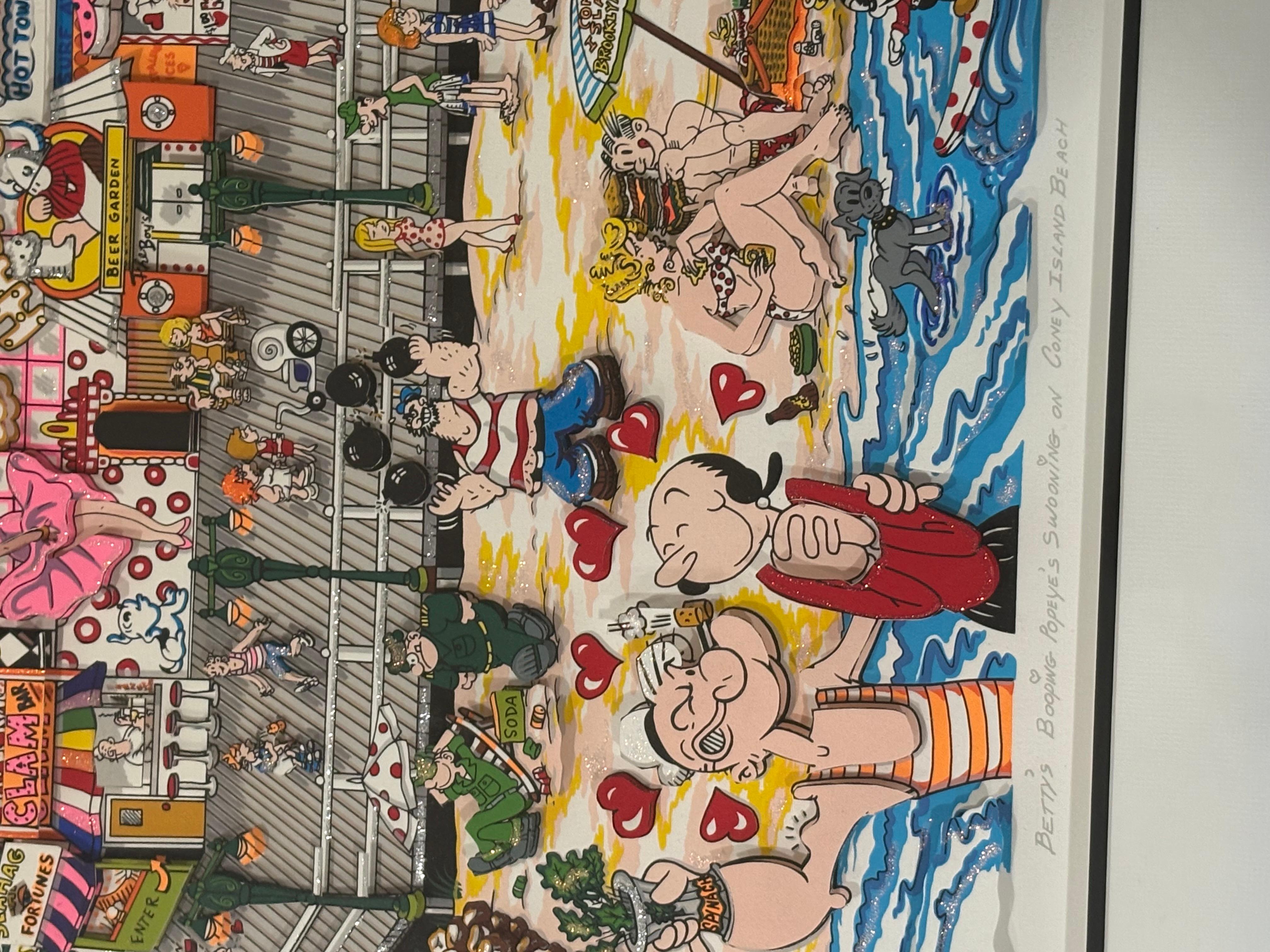 Booping, Popeye's Swooning on Coney Island Beach For Sale 1