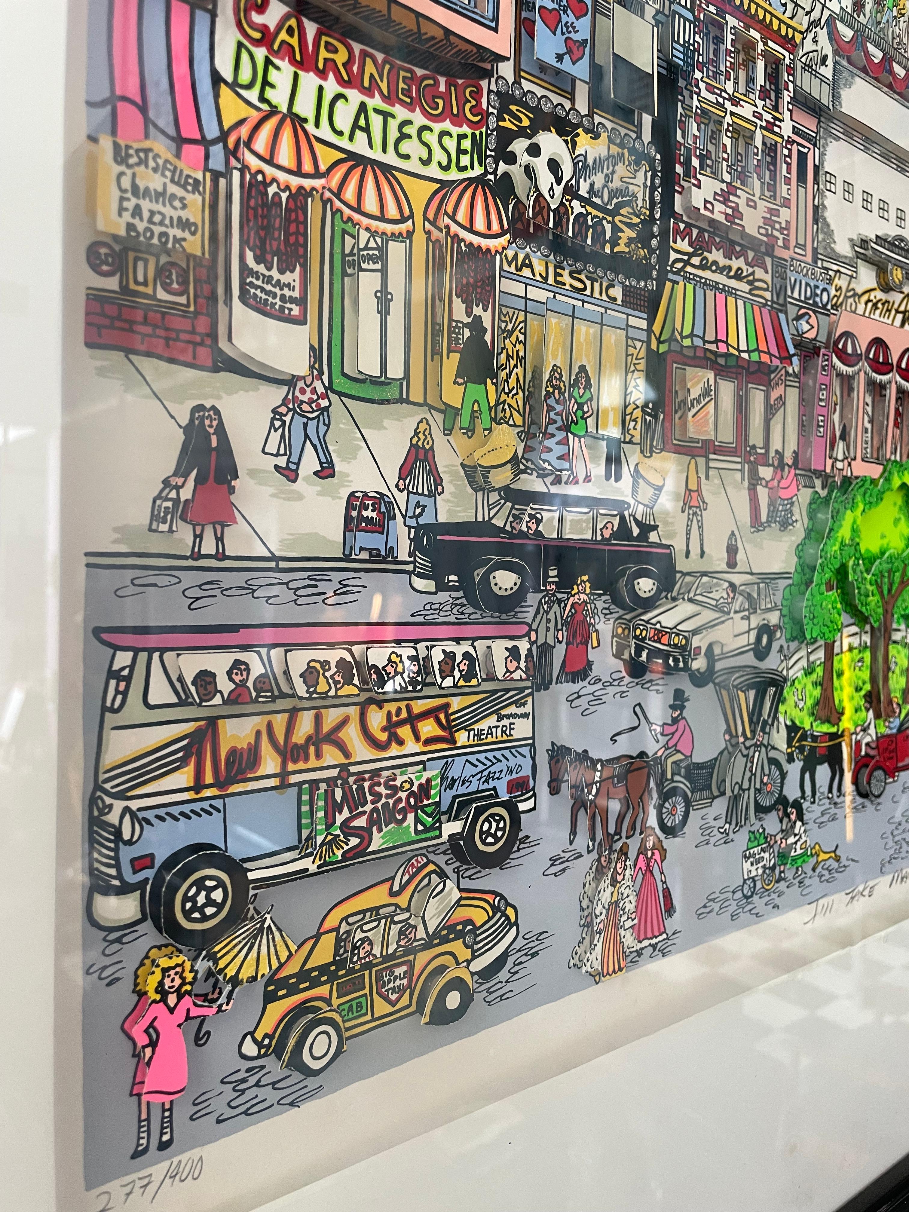Moderne « I'll Take Manhattan » de Charles Fazzino, signé Pop Art