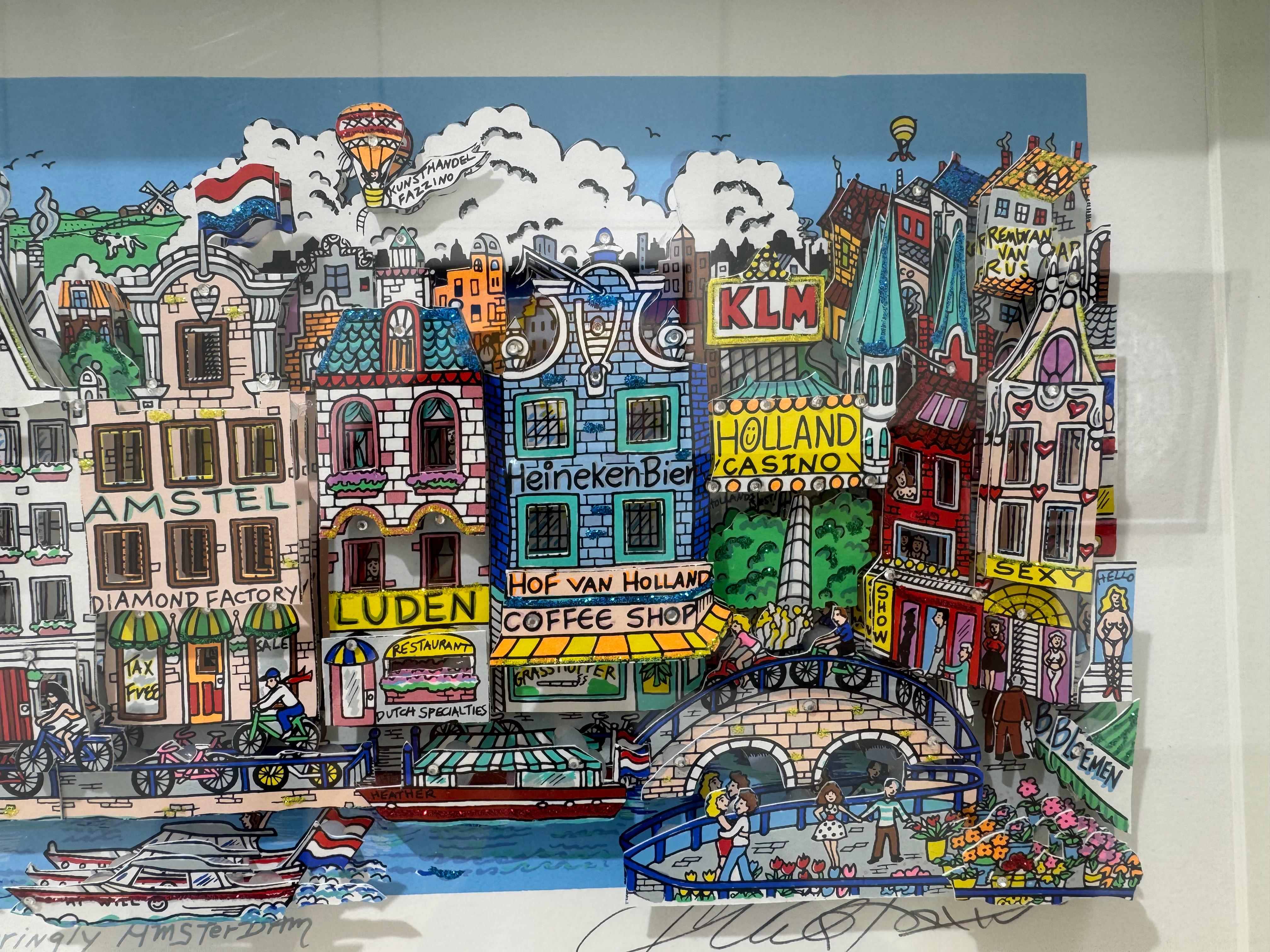 Alluring Amsterdam, Charles Fazzino For Sale 5