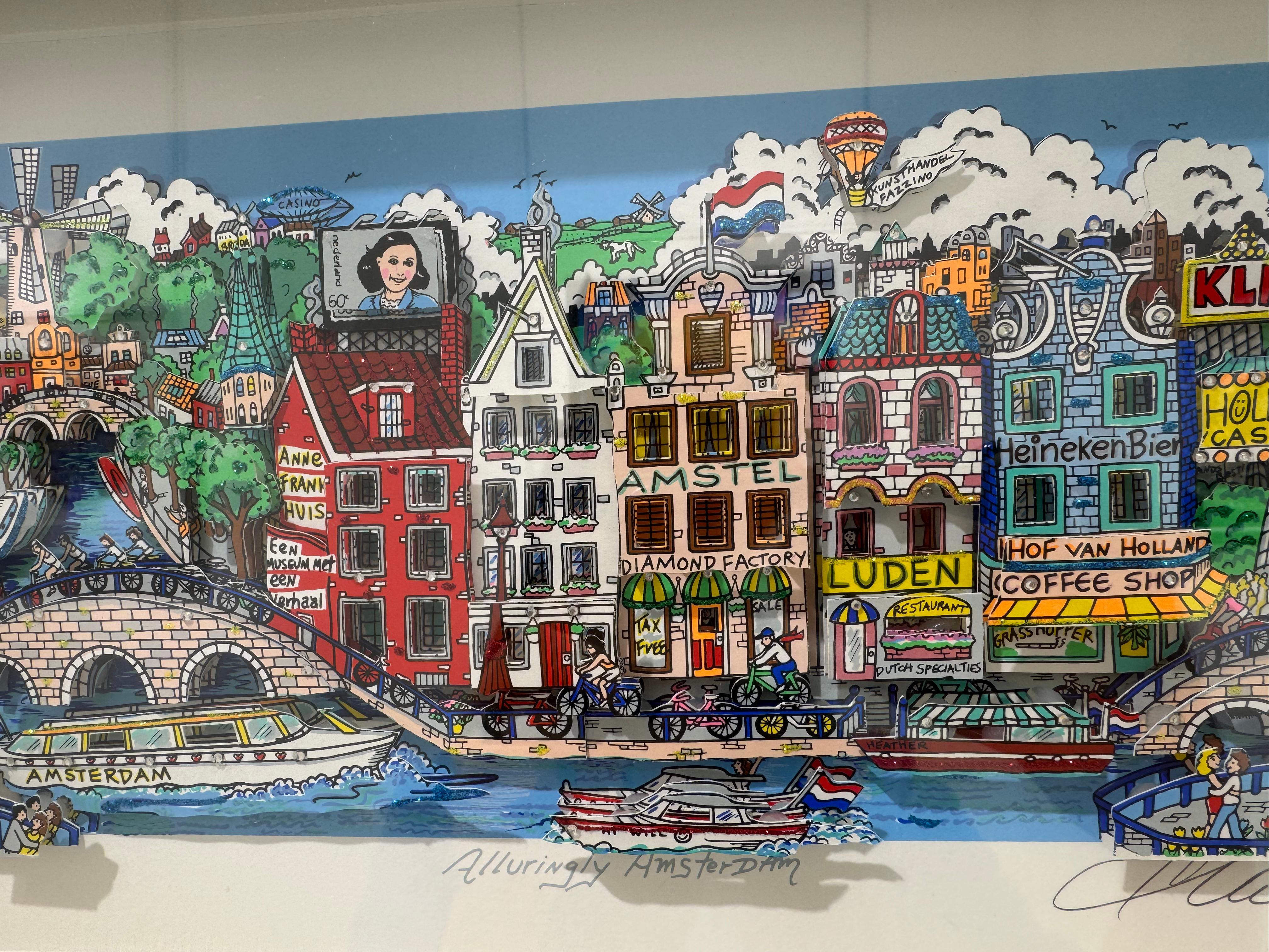 Alluring Amsterdam, Charles Fazzino For Sale 6