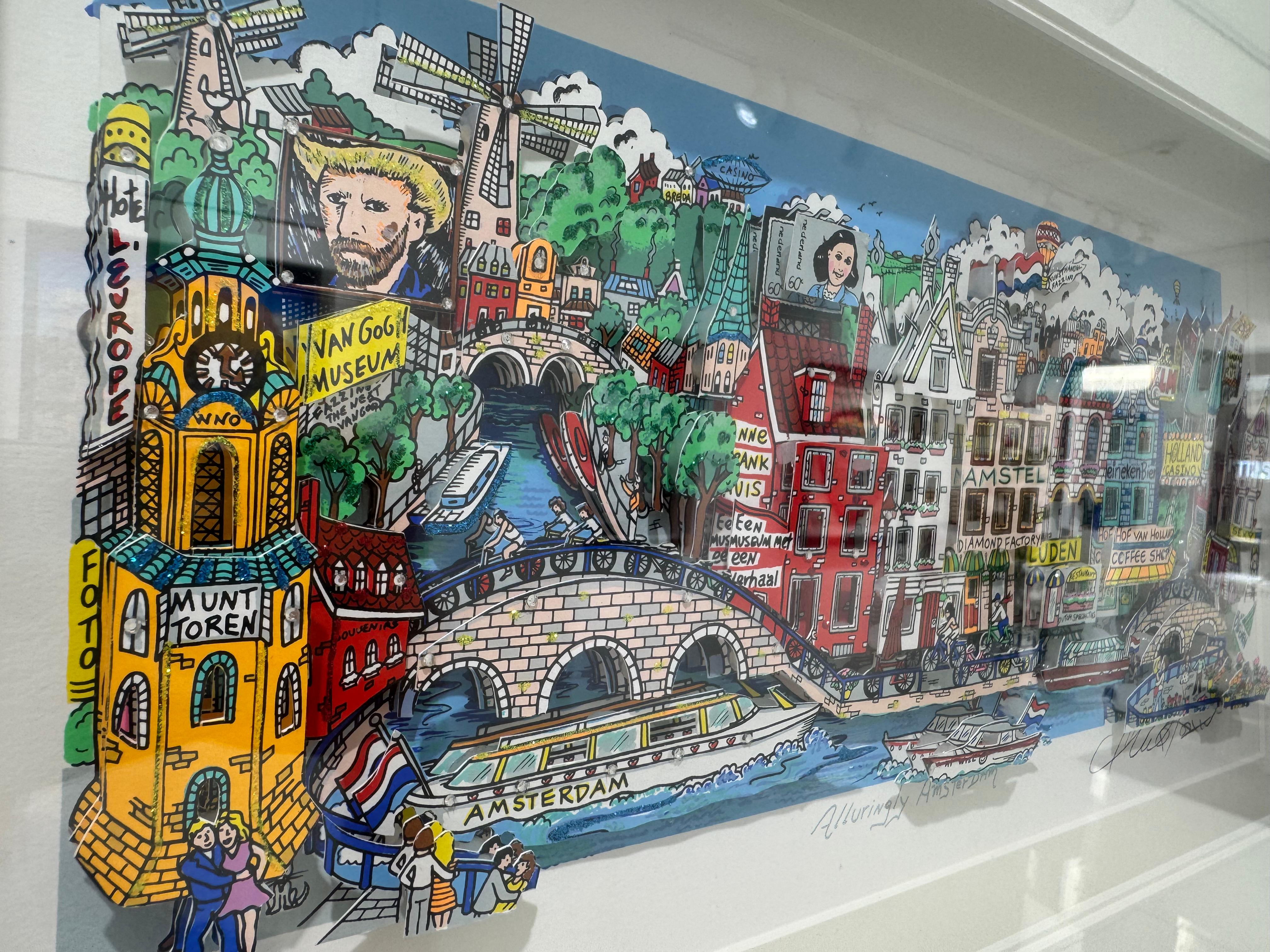 Alluring Amsterdam, Charles Fazzino For Sale 8