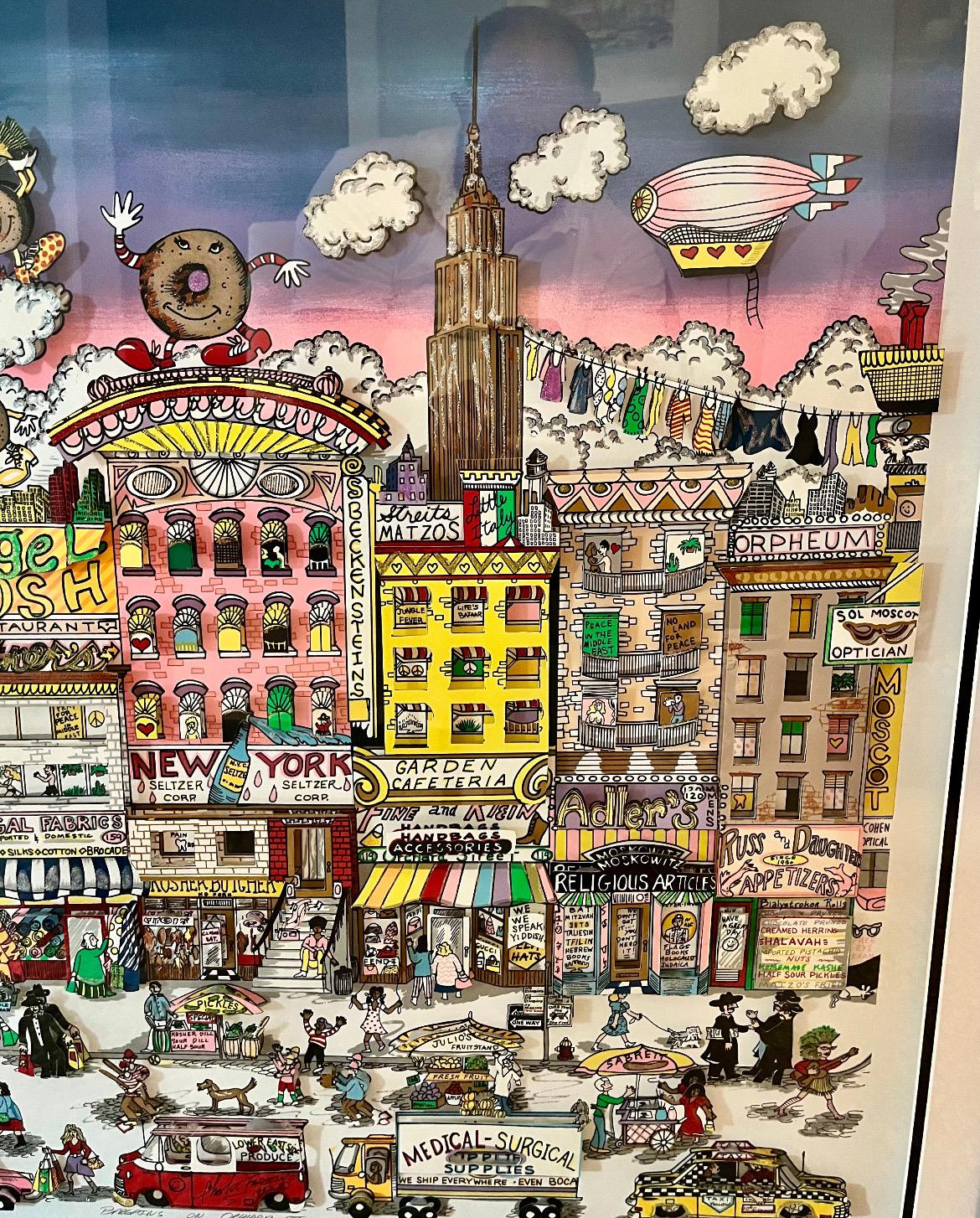 Schnäppchen in der Orchard Street (1992)

3-D Pop Art Limited Edition von Charles Fazzino

Handsigniert von Fazzino (geb. 1955)

Nummer der Ausgabe  151/400 

Echtheitszertifikat der Museum Edition Ltd 

Bildgröße: 36