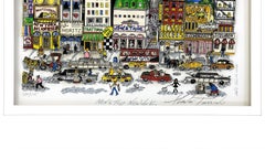 Nonstop New York (gerahmte, handsignierte 3D-Serigrafie in Mischtechnik)