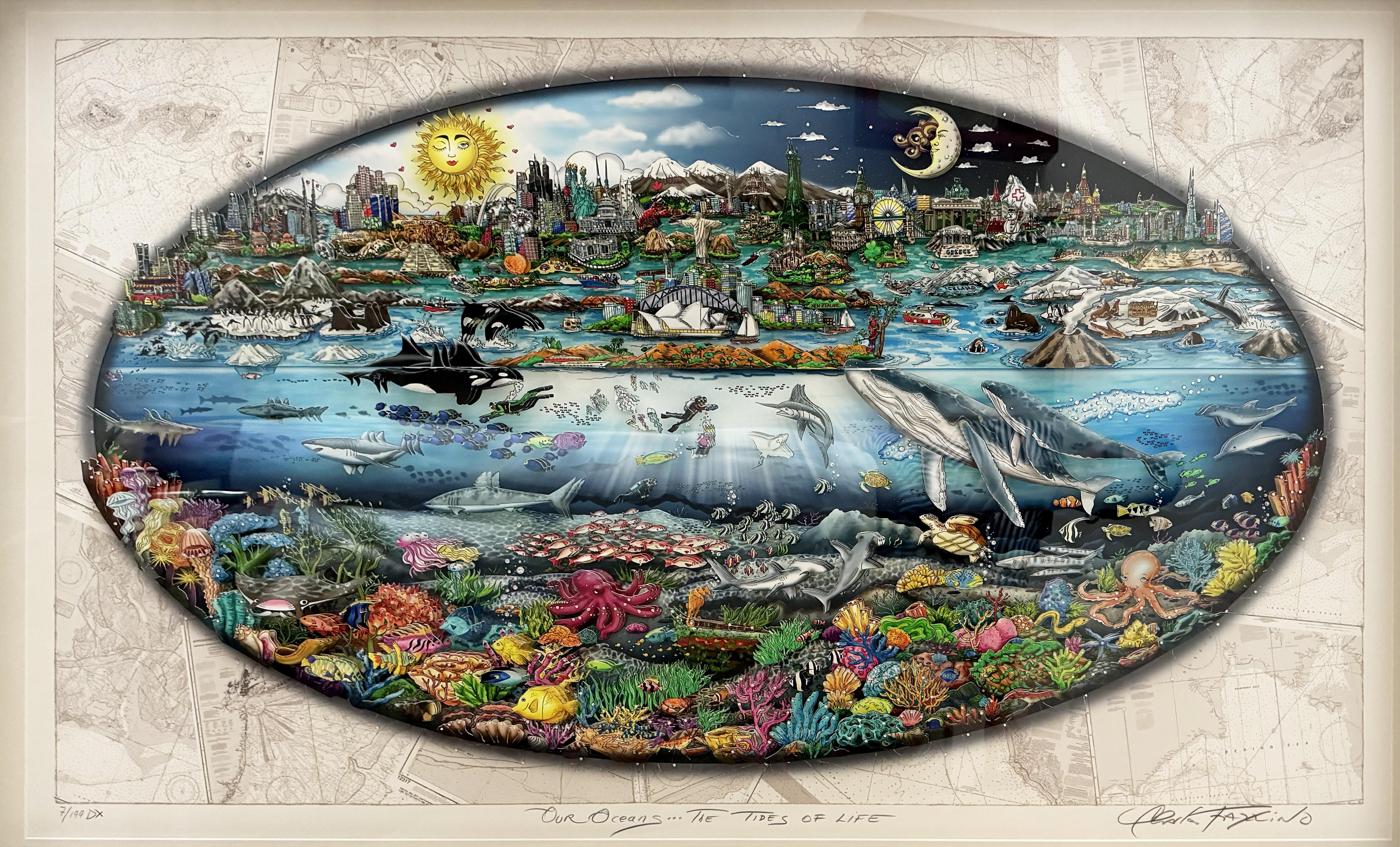 Our oceans, the tides of life, Charles Fazzino For Sale 12