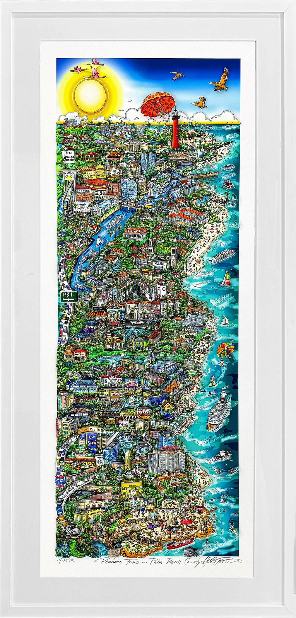 Paradise Found... Palm Beach County, Hand Signed 3D Deluxe Edition, 46 x 24 in.