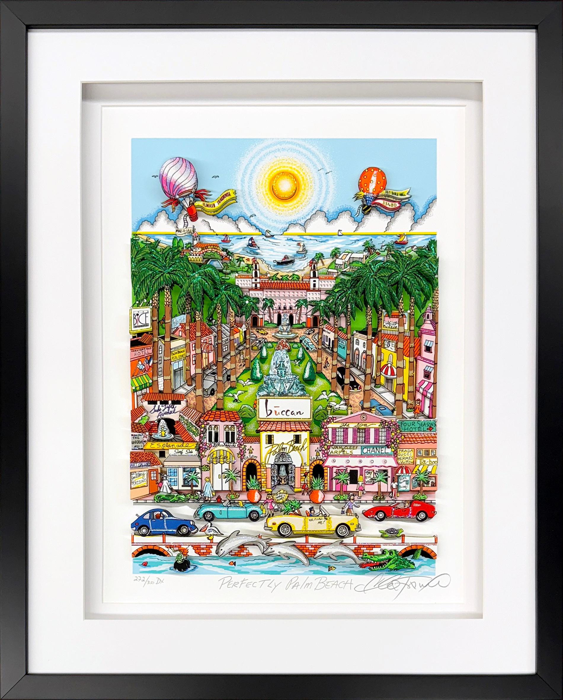 „Perfectly Palm Beach“, handsignierte 3D-Deluxe-Ausgabe, 23,5 x 19 Zoll Gerahmt, 2006