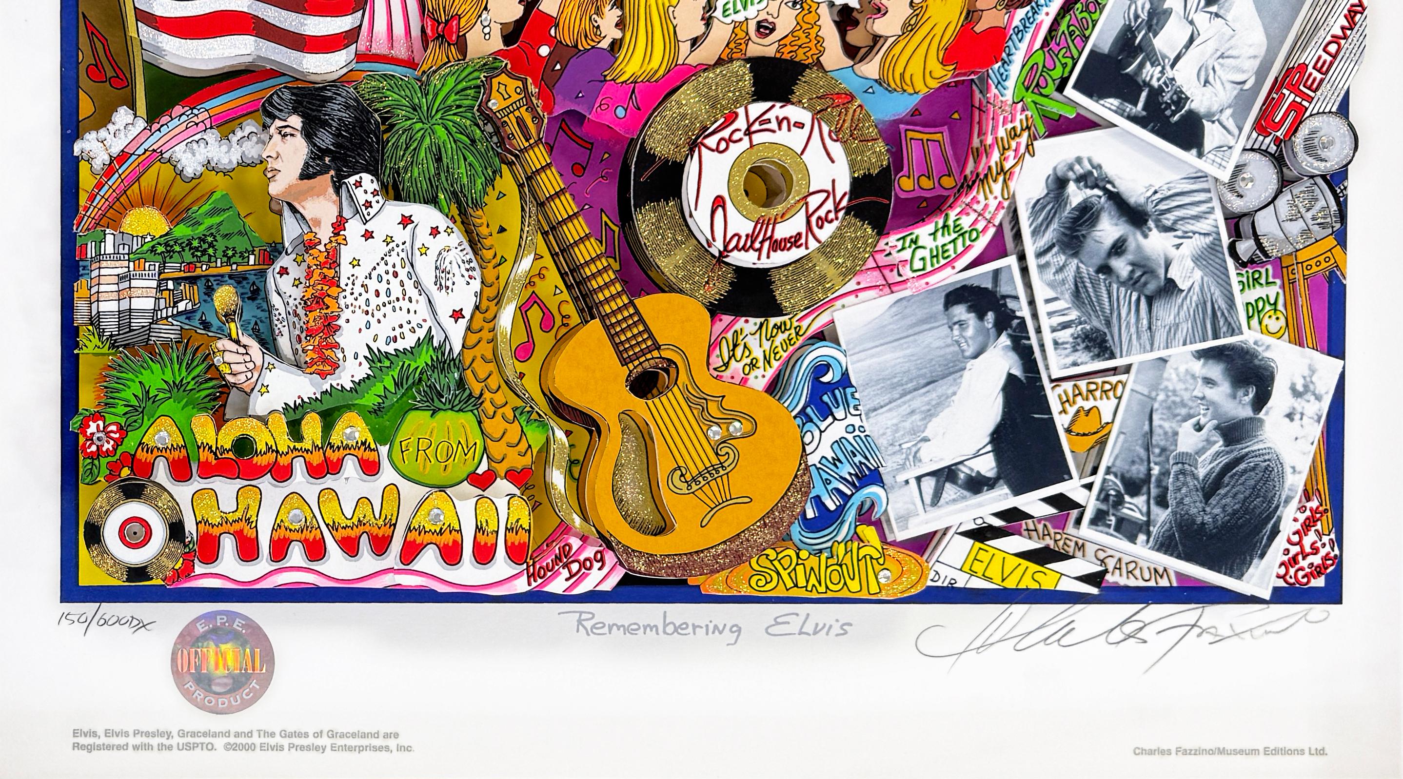 Remembering Elvis (signed 3D mixed media serigraph) - Pop Art Mixed Media Art by Charles Fazzino