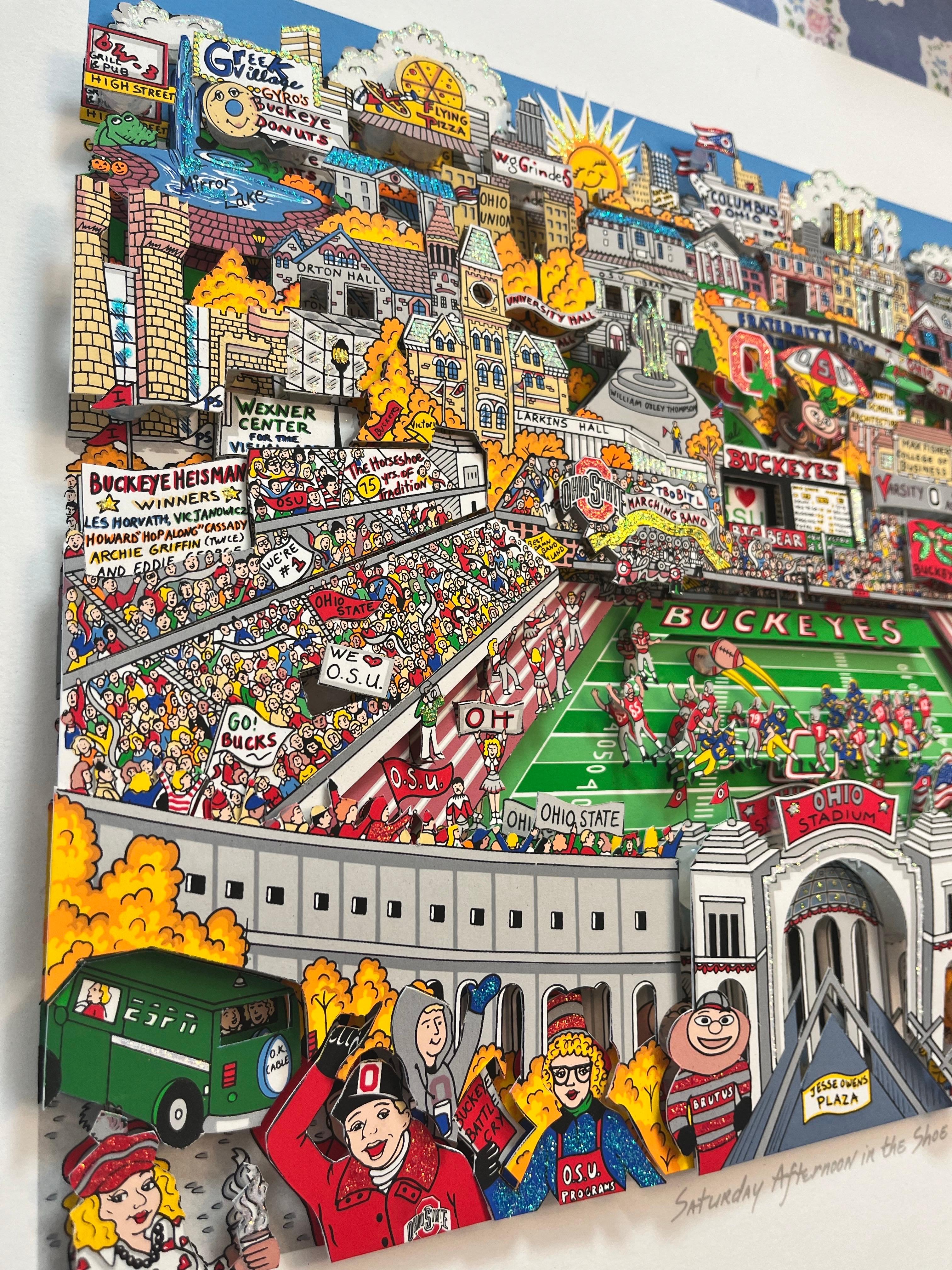 Saturday Afternoon in the Shoe - Pop Art Mixed Media Art by Charles Fazzino