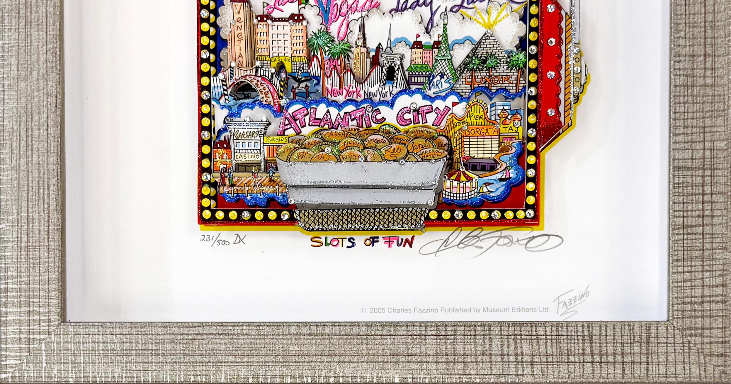 Slots Of Fun (signed 3D mixed media serigraph) - Pop Art Mixed Media Art by Charles Fazzino