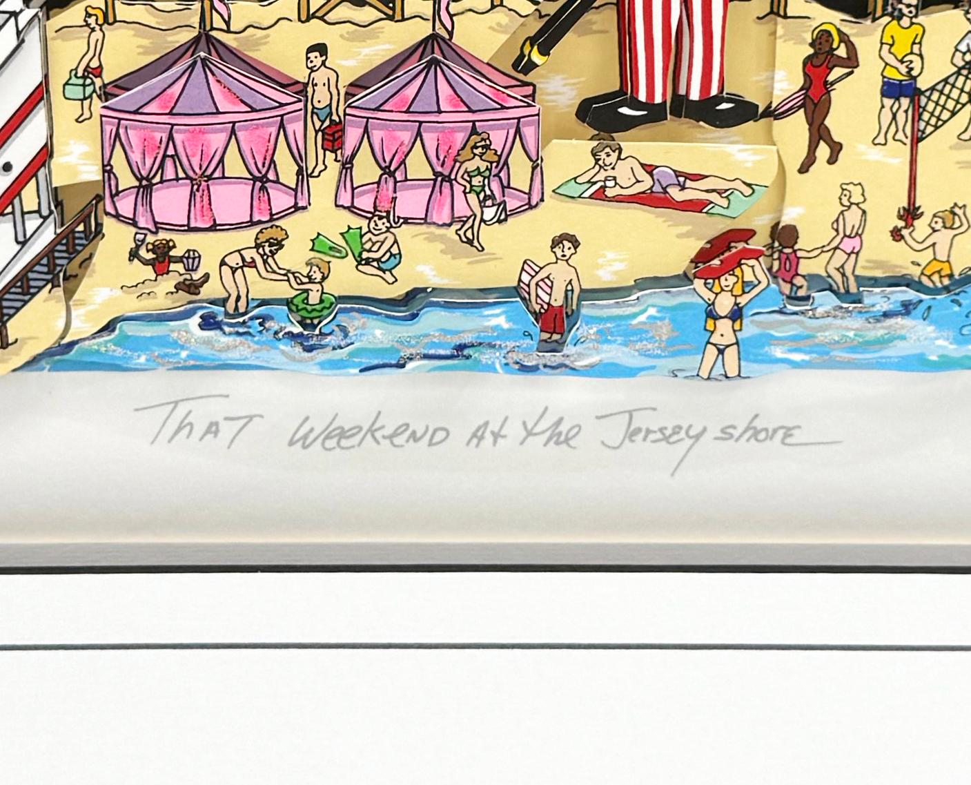That Weekend At The Jersey Shore (large 3D mixed media serigraph) For Sale 1