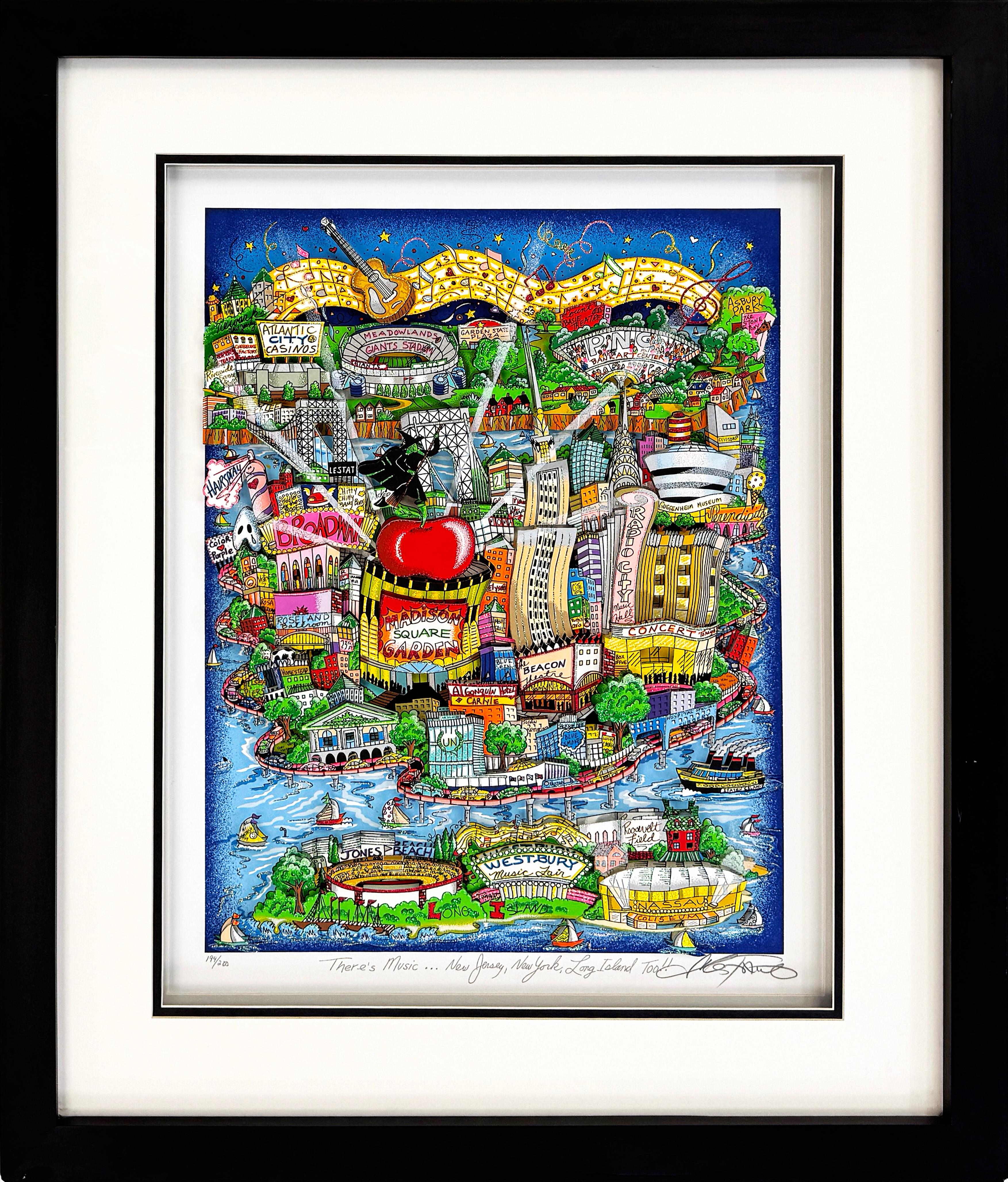There's Music...New Jersey, New York, Long Island Too!! (signed 3D mixed media)