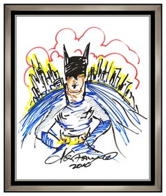 Charles Fazzino Large Acrylic Painting Original Signed Batman Gotham Framed Art