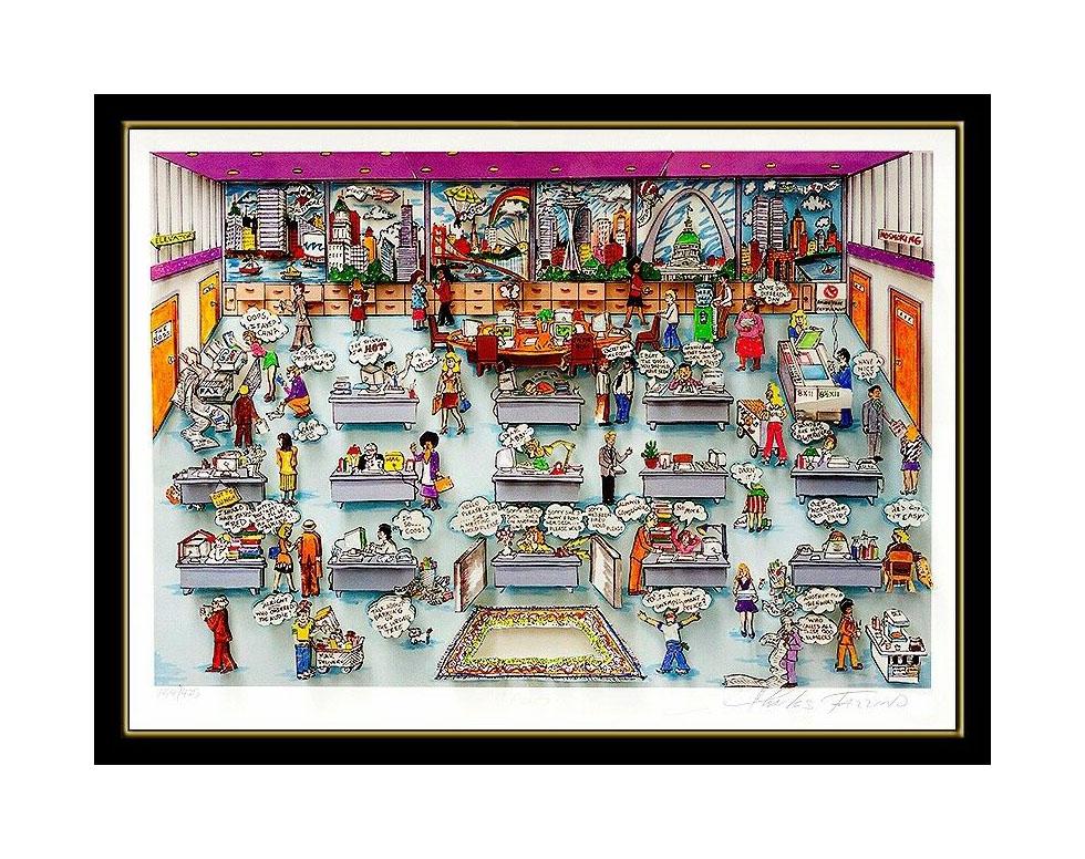 Charles FAZZINO 3D Serigraph Signed Pop Artwork Framed 9 to 5 Hand Assembled SBO - Print by Charles Fazzino
