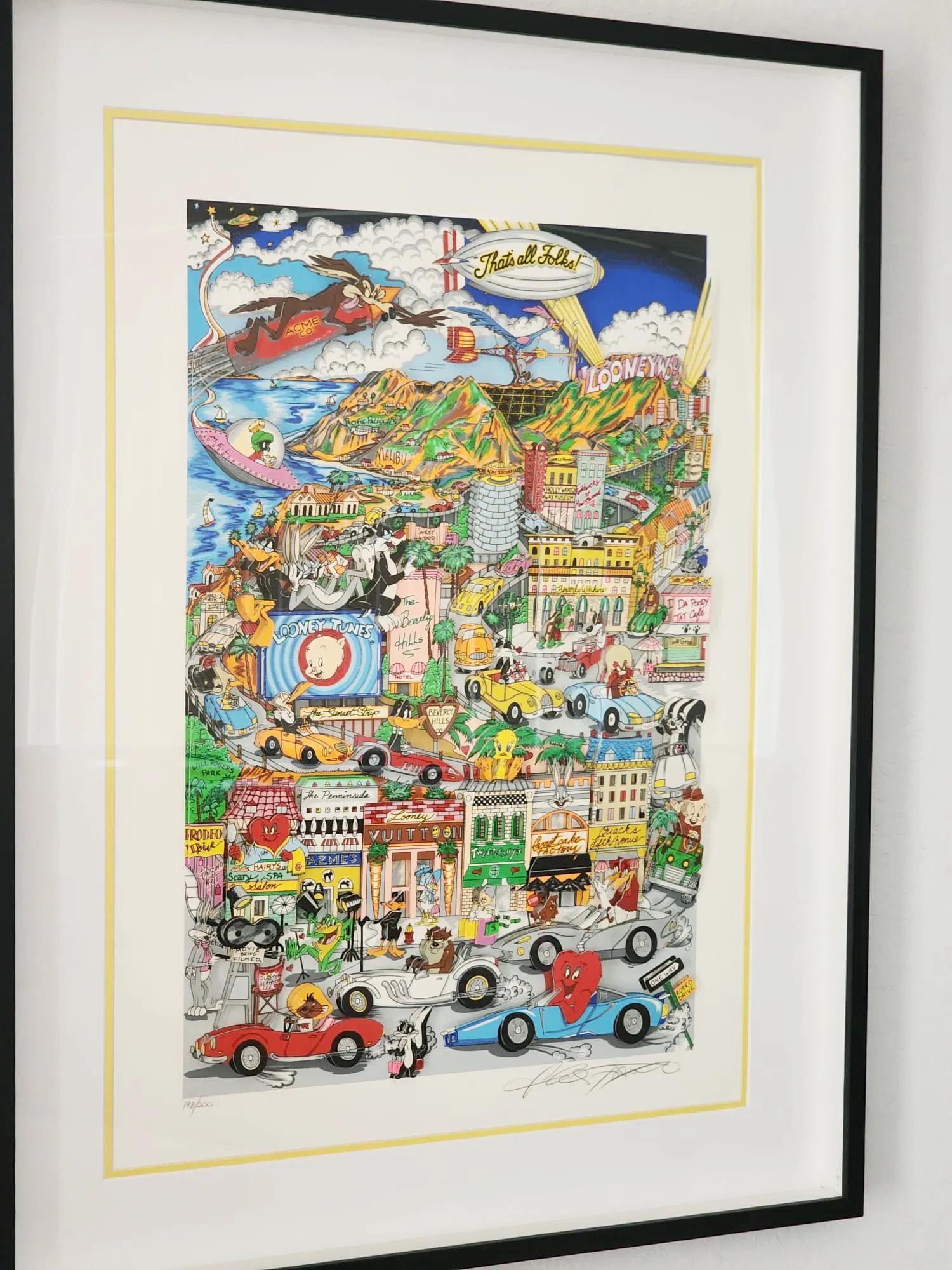 Charles Fazzino, Looneywood, 3D Construction Silkscreen 3