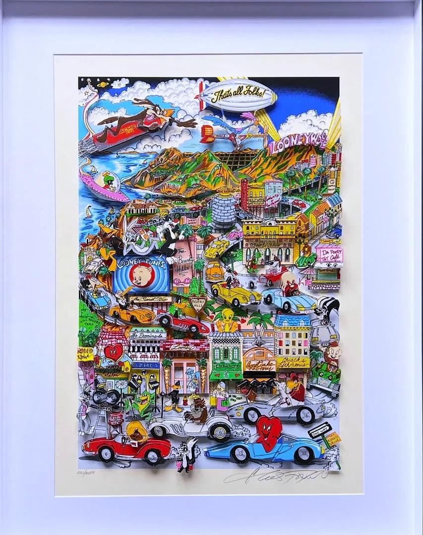Charles Fazzino, Looneywood, 3D Construction Silkscreen 5