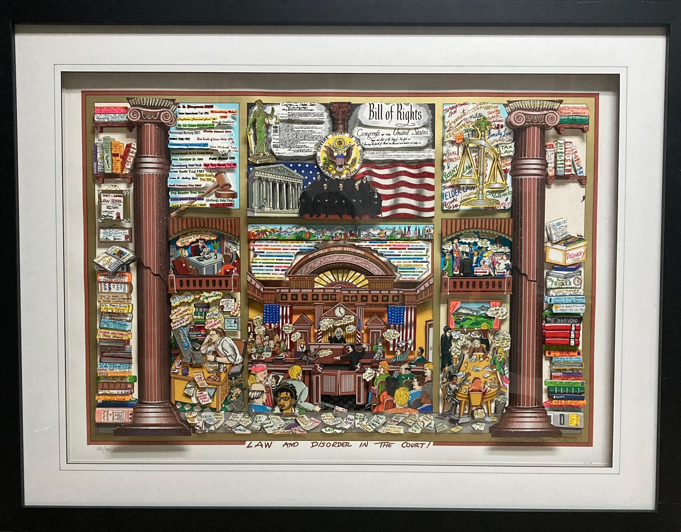 "Law and Disorder" - Print by Charles Fazzino