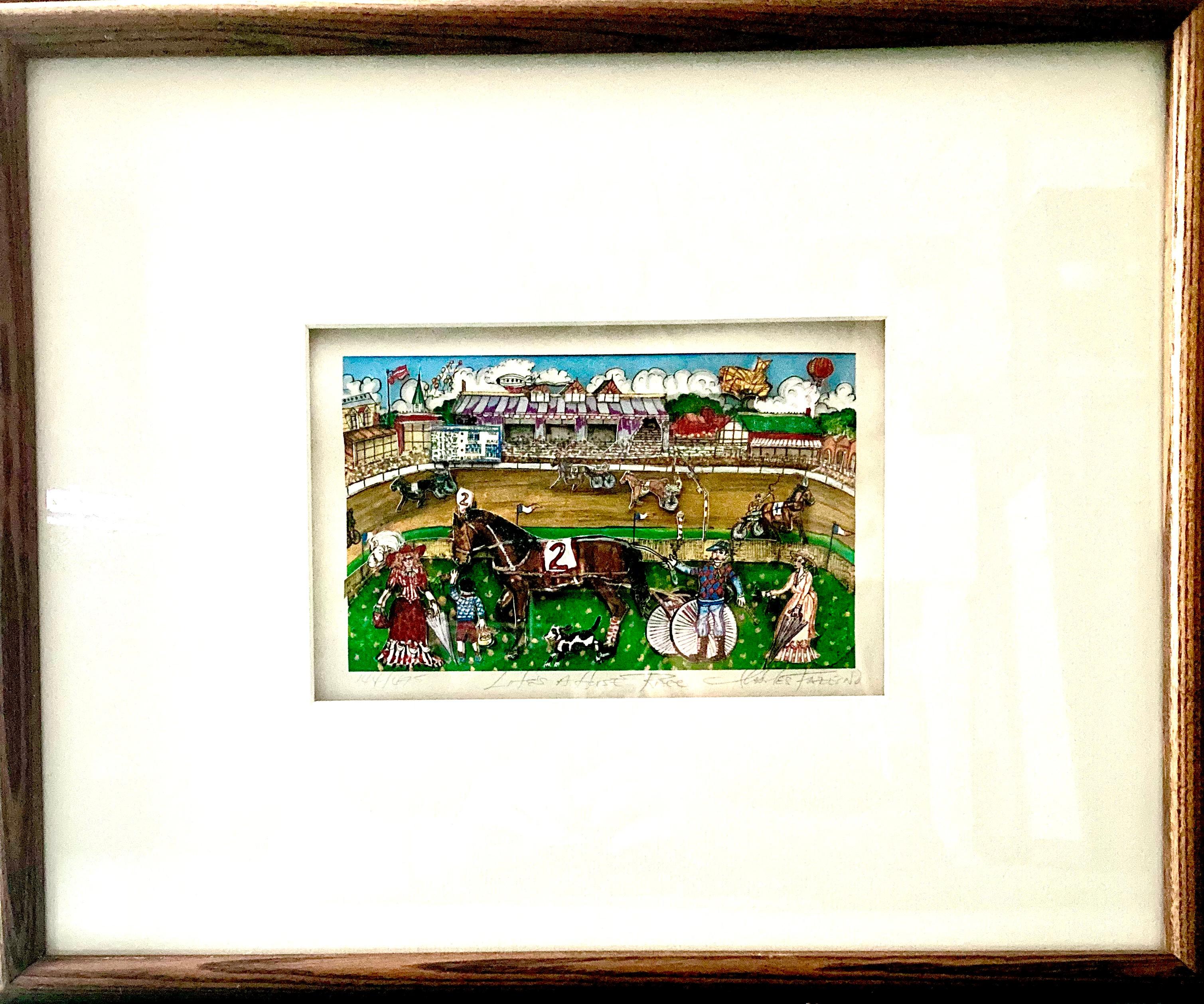 "Life Is An Horse Race" - Print by Charles Fazzino
