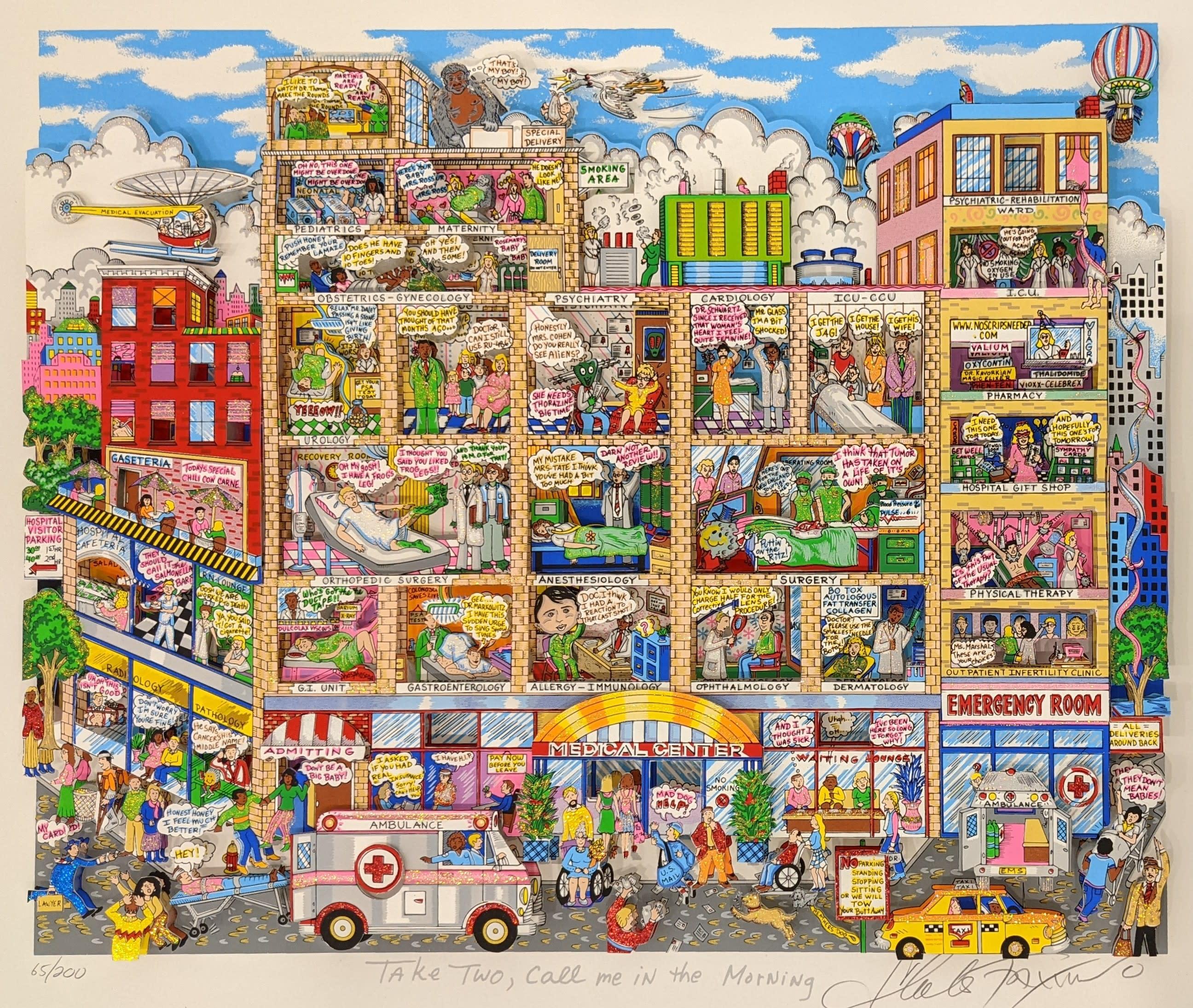 Take Two and Call Me in the Morning - Print by Charles Fazzino