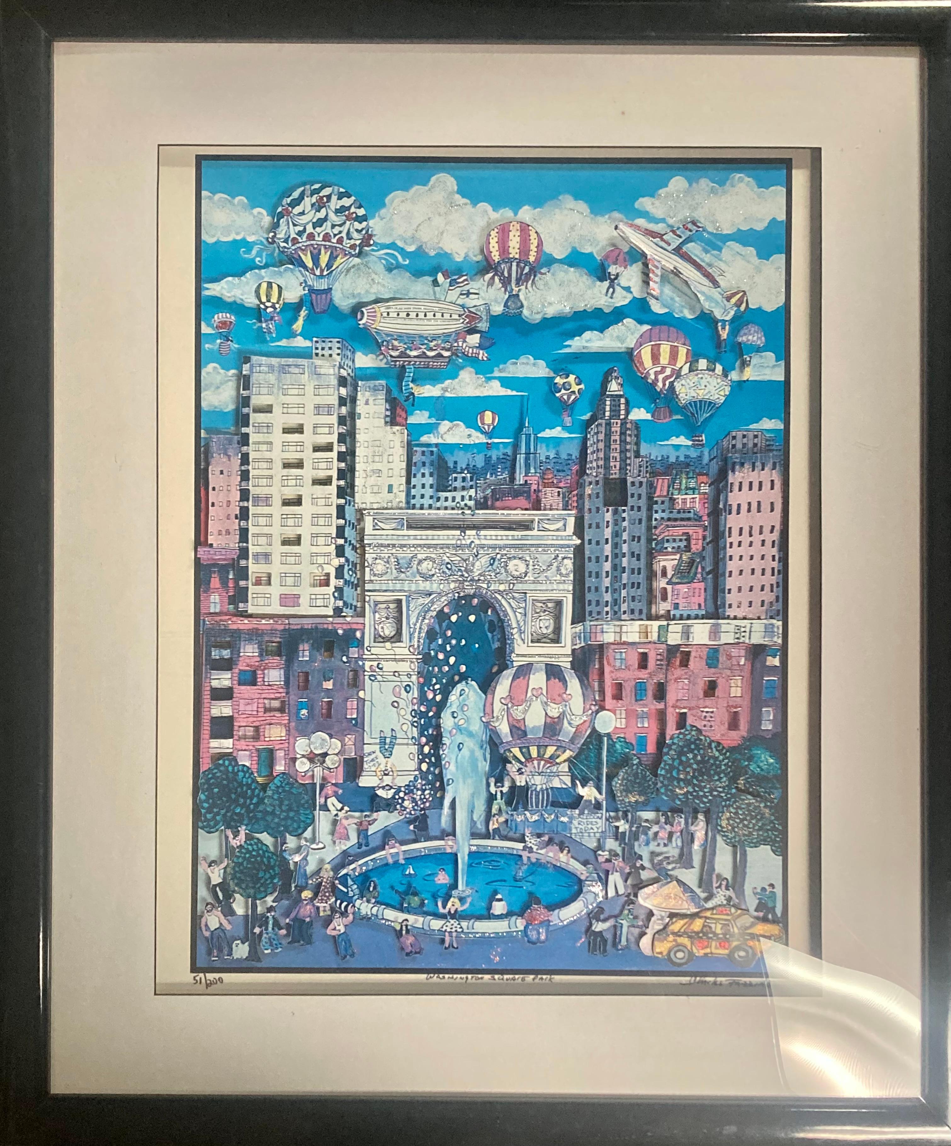 "Washington Square Park Greenwich Village" - Print de Charles Fazzino