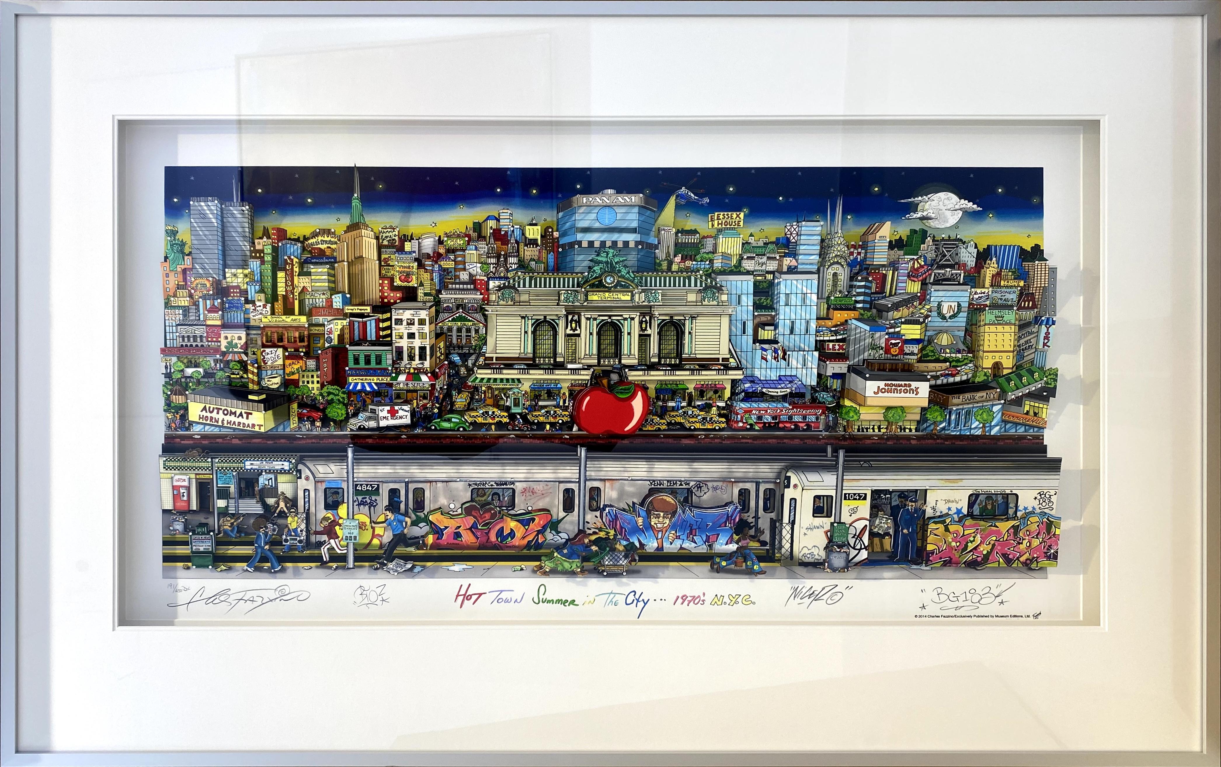 Hot Town, Summer in the City...1970s NYC - Sculpture by Charles Fazzino