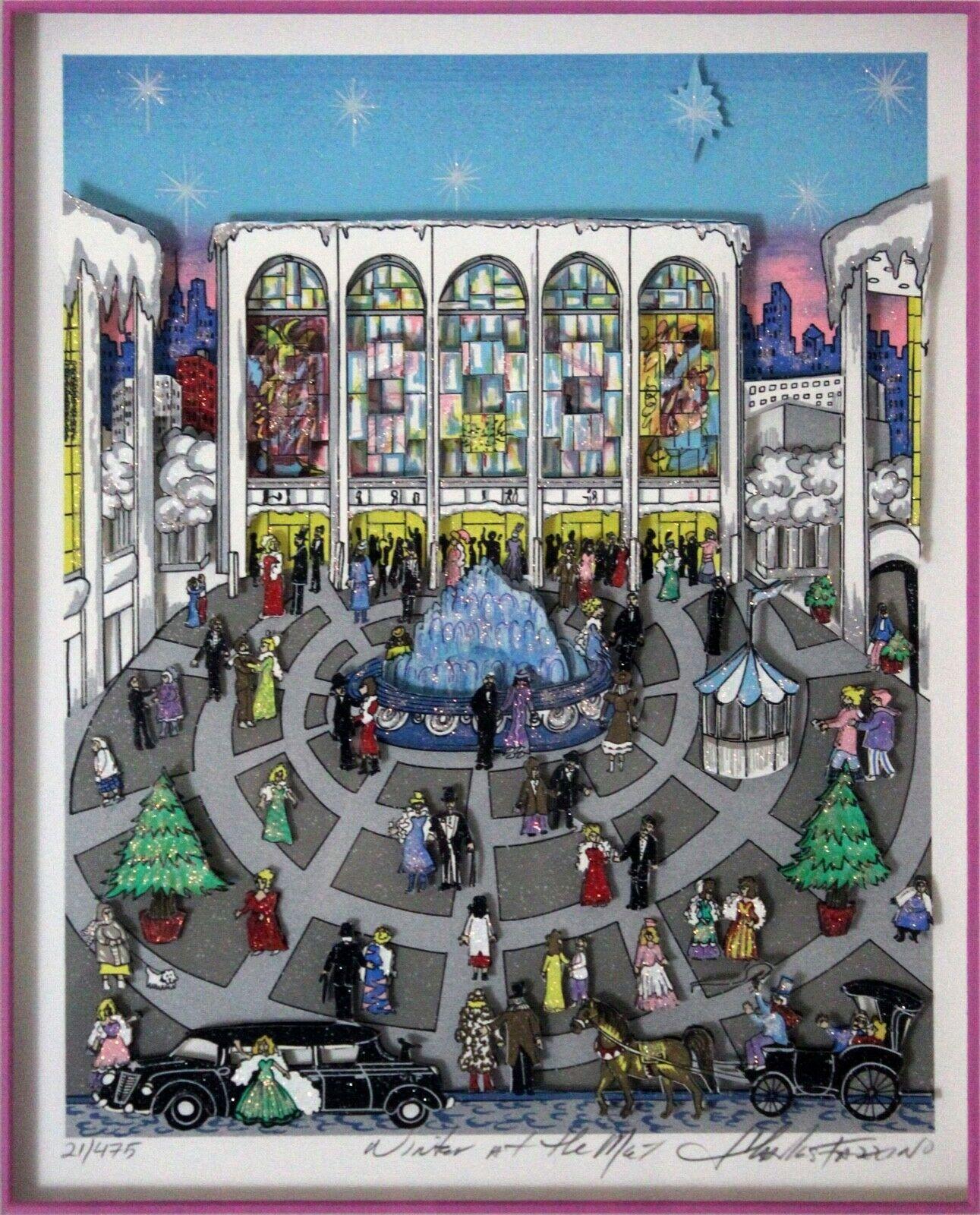 Le Shoppe Too in Michigan is offering a fabulous 3D serigraph titled Winter at The MET by Charles Fazzino. Signed in pencil on the bottom right with an annotation of 21/475. A glamorous view into one of the most beloved art museums in NYC!