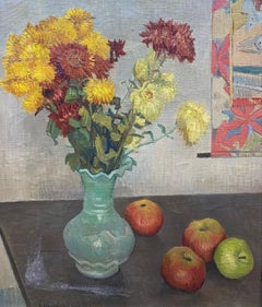 Antique Bouquet and appels by Charles Felix Appenzeller - Oil on canvas 46x55 cm