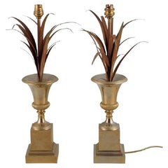 Charles & Fils, France, a Pair of Table Lamps in Patinated Metal
