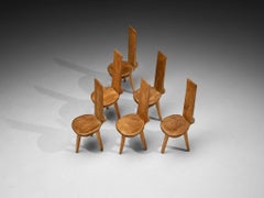 Charles Flandre Set of Six Naturalistic Chairs in Elm