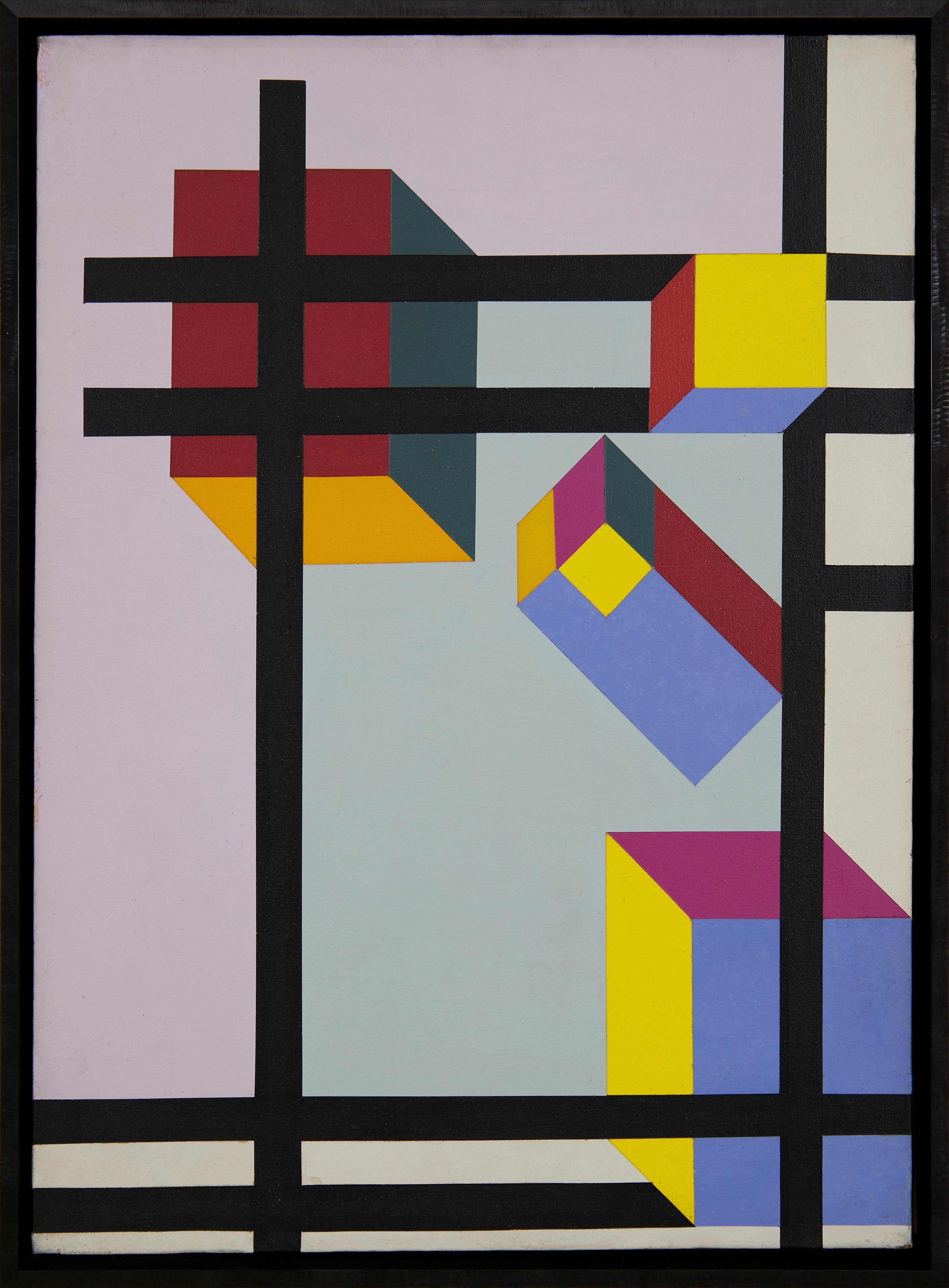 Composite #6, Abstract Geometric Shapes, Mid-20th Century - Painting by   CHARLES FODOR